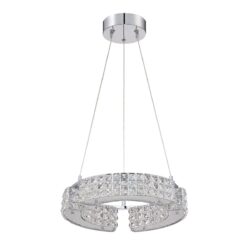 “CARINA 6-Light Optic Crystal Pendant - Modern Chrome Finish, Adjustable Height & G9 Bulbs Included”