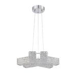 Elegant CARINA Series 6-Light Optic Crystal Pendant in Chrome - Adjustable 20 in. Lighting Fixture