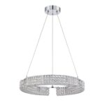 CARINA 9-Light Crystal Pendant | Modern Chrome Finish | Adjustable 23in OAH | G9 Bulbs Included