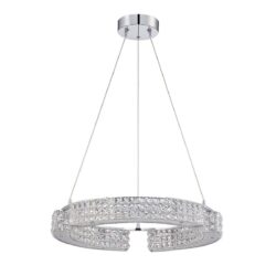CARINA 9-Light Crystal Pendant | Modern Chrome Finish | Adjustable 23in OAH | G9 Bulbs Included