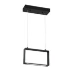QUADRON Small Black LED Pendant Light - Modern Metal Design, 9W Integrated LED, ETL Approved