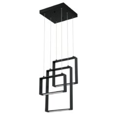 QUADRON 3-Light Black LED Pendant Light - Modern Metal Fixture, ETL Approved for Quality & Safety