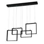 QUADRON 4-Light Black LED Pendant Bar by Kendall Lighting - Modern Design, ETL Approved, 36W