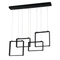 QUADRON 4-Light Black LED Pendant Bar by Kendall Lighting - Modern Design, ETL Approved, 36W