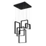 QUADRON 5-Light Black LED Pendant - Modern Metal Lighting Fixture for Home Decor