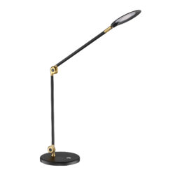 Kendall ICAN Black & Brass Desk Lamp - Adjustable LED with USB, 3-Way Touch Dimmer, 5-Year Warranty