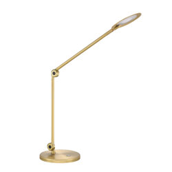 ICAN Brass Desk Lamp with USB Port & 3-Way Touch Dimmer - Adjustable LED Lighting for Home Office
