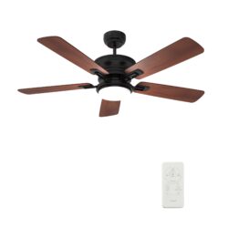 Gladiolus 52-inch Indoor/Outdoor Smart Ceiling Fan, Dimmable LED Light Kit & Remote Control, Works with Google Assistant, Amazon Alexa, and Siri Shortcuts.