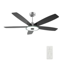 Journey 52-inch Indoor/Outdoor Smart Ceiling Fan, Dimmable LED Light Kit & Remote Control, Works with Google Assistant, Amazon Alexa, and Siri Shortcuts.