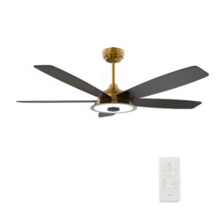 Journey 56-inch Indoor/Outdoor Smart Ceiling Fan, Dimmable LED Light Kit & Remote Control, Works with Google Assistant, Amazon Alexa, and Siri Shortcuts.