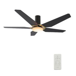 Woodrow 48-inch Smart Ceiling Fan with Remote, Light Kit Included, Works with Google Assistant, Amazon Alexa, and Siri Shortcuts.