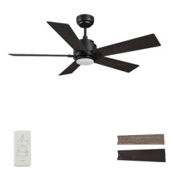 Ascender 48-inch Smart Ceiling Fan with Remote, Light Kit Included, Works with Google Assistant, Amazon Alexa, and Siri Shortcuts.