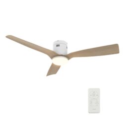 Spezia 52-inch Indoor/Damp Rated Outdoor Smart Ceiling Fan, Dimmable LED Light Kit & Remote Control, Works with Google Assistant, Amazon Alexa, and Siri Shortcuts.