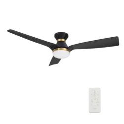 Spezia 52-inch Indoor/Damp Rated Outdoor Smart Ceiling Fan, Dimmable LED Light Kit & Remote Control, Works with Google Assistant, Amazon Alexa, and Siri Shortcuts.