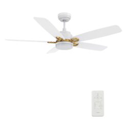 Peyton 52'' Smart Ceiling Fan with Remote, Light Kit Included，Works with Google Assistant and Amazon Alexa,Siri Shortcut.