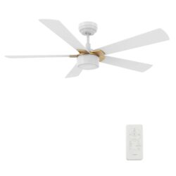 Stockton 52'' Smart Ceiling Fan with Remote, Light Kit Included，Works with Google Assistant and Amazon Alexa,Siri Shortcut.