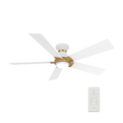 Ascender 52-inch Smart Ceiling Fan with Remote, Light Kit Included, Works with Google Assistant, Amazon Alexa, and Siri Shortcuts.