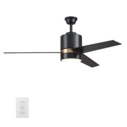 Raiden 52-inch Indoor Smart Ceiling Fan with LED Light Kit and Wall Control, Works with Google Assistant, Amazon Alexa, and Siri Shortcuts.