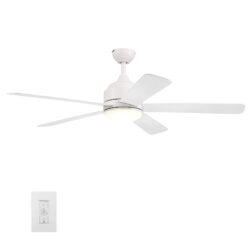 Simoy 52-inch Indoor Smart Ceiling Fan with LED Light Kit and Wall Control, Works with Google Assistant, Amazon Alexa, and Siri Shortcuts.