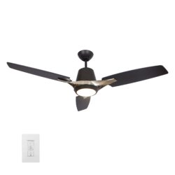 Eunoia 52-inch Smart Ceiling Fan with wall control, Light Kit Included, Works with Google Assistant, Amazon Alexa, and Siri Shortcuts.