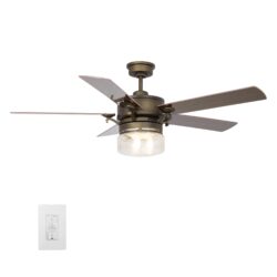 Alexia 52-inch Smart Ceiling Fan with wall control，Works with Google Assistant, Amazon Alexa, and Siri Shortcuts.
