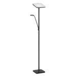 Kendall ELLA Black Satin Nickel LED Torchiere with Adjustable Light and Dual Hand Dimmers