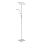 Kendall ELLA Satin Nickel LED Torchiere with Pivoting Uplight and Adjustable Reading Light