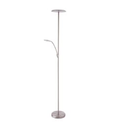 Kendall IGGY Satin Nickel LED Torchiere with Reading Light - Energy Efficient Home Lighting