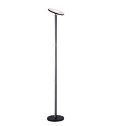 Kendall PLEX Black Brass 3-Light LED Torchiere with Dual Dimmers & Adjustable Ambient Lighting