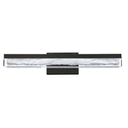 Kendall Lighting ICE AGE 24" Black LED Vanity Fixture with Ice Core Acrylic Glass and 5 Year Warranty
