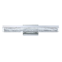 Kendall Ice Age 24" Chrome LED Vanity Light with Clear Acrylic Glass Shade and 5-Year Warranty