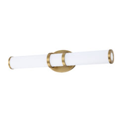 Kendall Lighting 24" LED Vanity Light Brass Finish Dimmable Acrylic Shade 5-Year Warranty