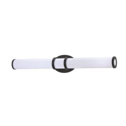 Kendall 30" LED Vanity Light Black Finish Dimmable Acrylic Shade 5-Year Warranty