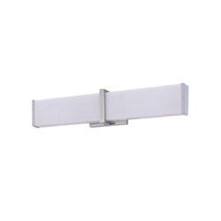 Kendall Lighting 24" LED Vanity Light Chrome Finish Dimmable Integrated Bulb Steel Acrylic Shade