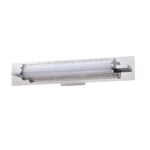 Kendall Lighting SABRA 23" LED Vanity Light in Chrome with Clear Ribbed Glass for Modern Bathrooms