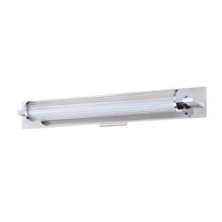 Kendall Lighting SABRA 31" LED Vanity Light in Chrome with Clear Ribbed Glass and Acrylic Shade