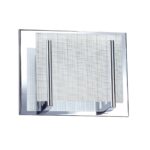 Kendall Lighting Aurora 1-Light Chrome Vanity Light with Linen Glass Sconce for Modern Bathrooms