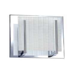 Kendall Lighting Aurora 1-Light Chrome Vanity Light with Linen Glass Sconce for Modern Bathrooms
