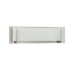 Kendall Lighting Aurora 4-Light Satin Nickel Vanity Light with Linen Glass for Modern Bathrooms