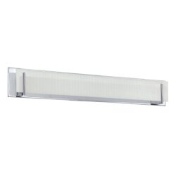 Kendall Aurora 7-Light Chrome Vanity Light with Linen Glass for Stylish Bathrooms and Modern Decor