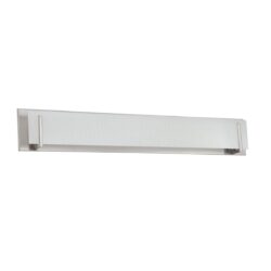 Kendall Lighting Aurora 7-Light Satin Nickel Vanity Light with Linen Glass for Elegant Bathrooms
