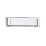 Kendall Lighting Aurora 4-Light Satin Nickel Vanity Light with White Glass for Modern Bathrooms