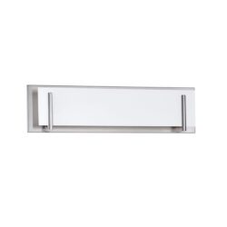 Kendall Lighting Aurora 4-Light Satin Nickel Vanity Light with White Glass for Modern Bathrooms