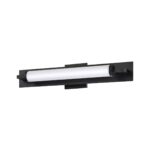 Kendall Lighting ENDURA 23" LED Vanity Light Black Finish Opal White Glass Dimmable 5-Year Warranty