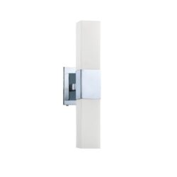 Kendall Lighting Madison 2-Light Chrome Vanity Light with White Glass Shade for Stylish Bathrooms