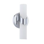 Kendall Lighting CANDELA 2-Light Chrome Vanity Light with White Glass Shade for Elegant Bathrooms