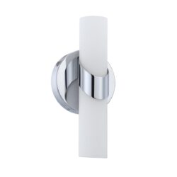 Kendall Lighting CANDELA 2-Light Chrome Vanity Light with White Glass Shade for Elegant Bathrooms