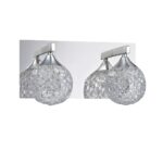 Kendall Lighting Solaro 2-Light Chrome Vanity Light with Crystal Mesh Shades for Elegant Bathrooms
