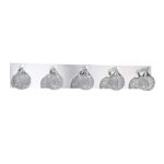 Kendall SOLARO 5-Light Chrome Vanity Light with Mesh Shades and Crystal Accents for Stylish Bathrooms