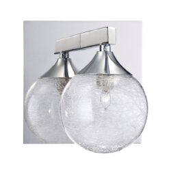 Kendall Lighting FYBRA Chrome 1-Light Vanity Sconce with Glass Fibers & Clear Globes